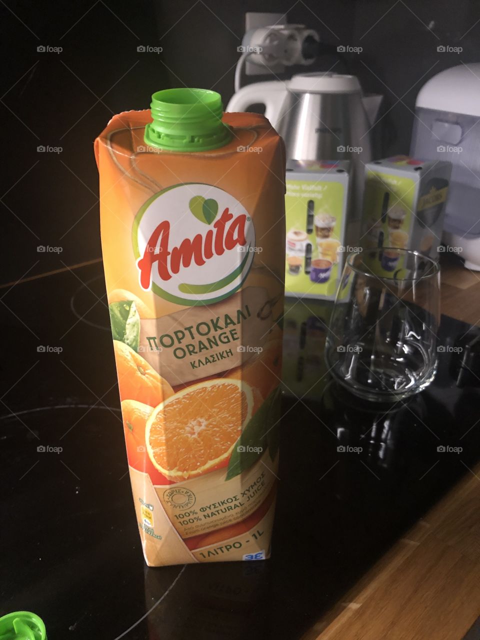 Greek orange juice at Airbnb 