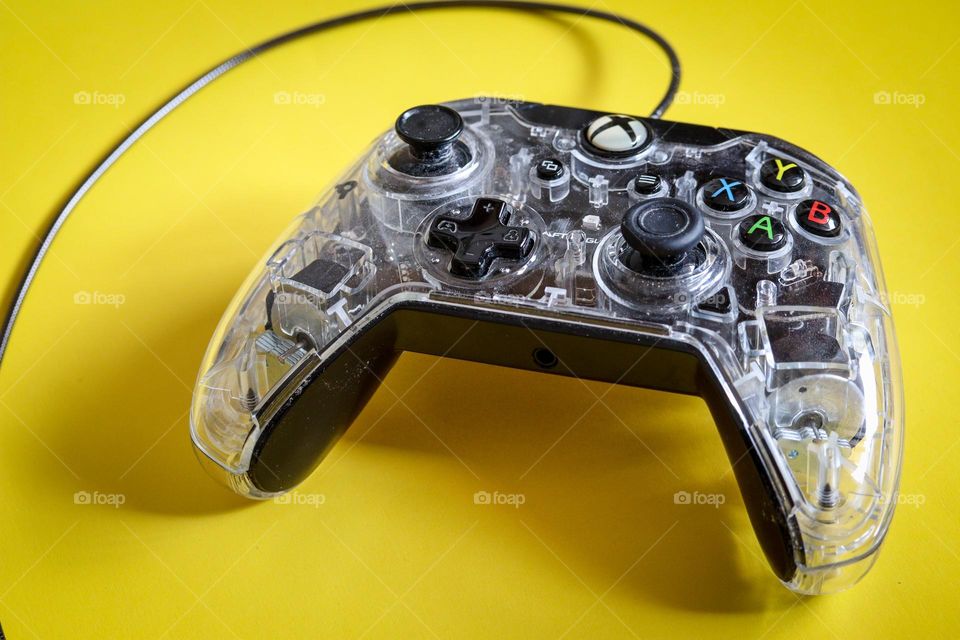 X-box controller on yellow
