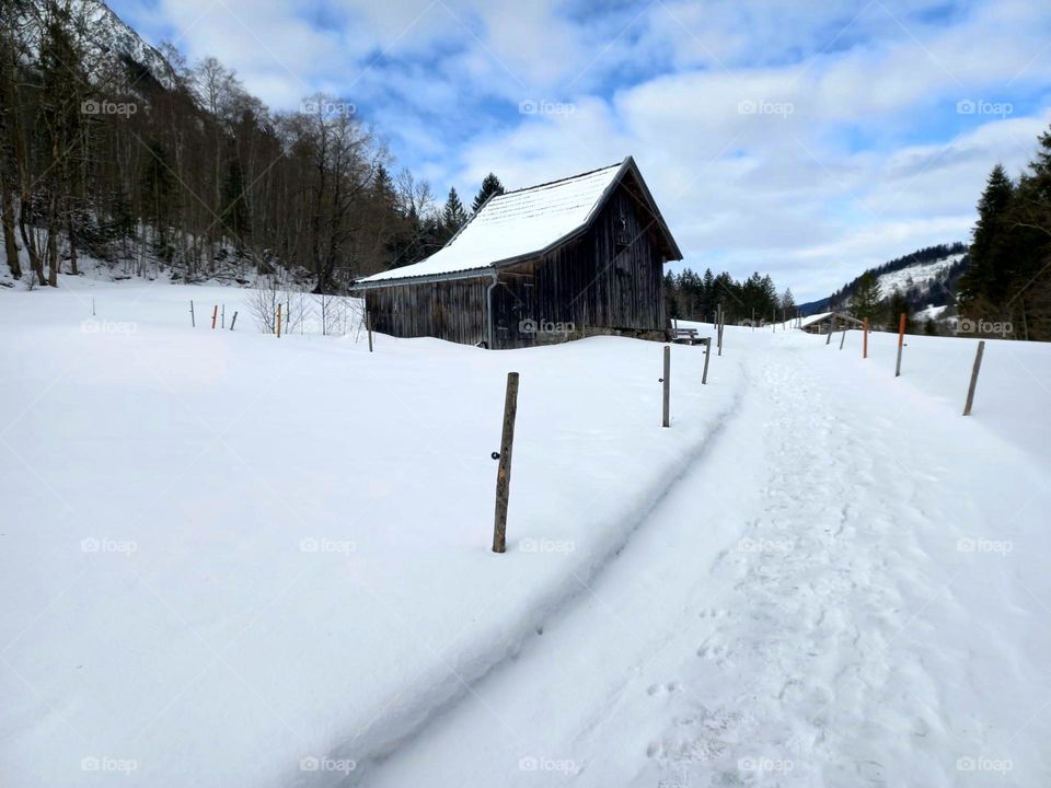 Barn on a Snowy Day