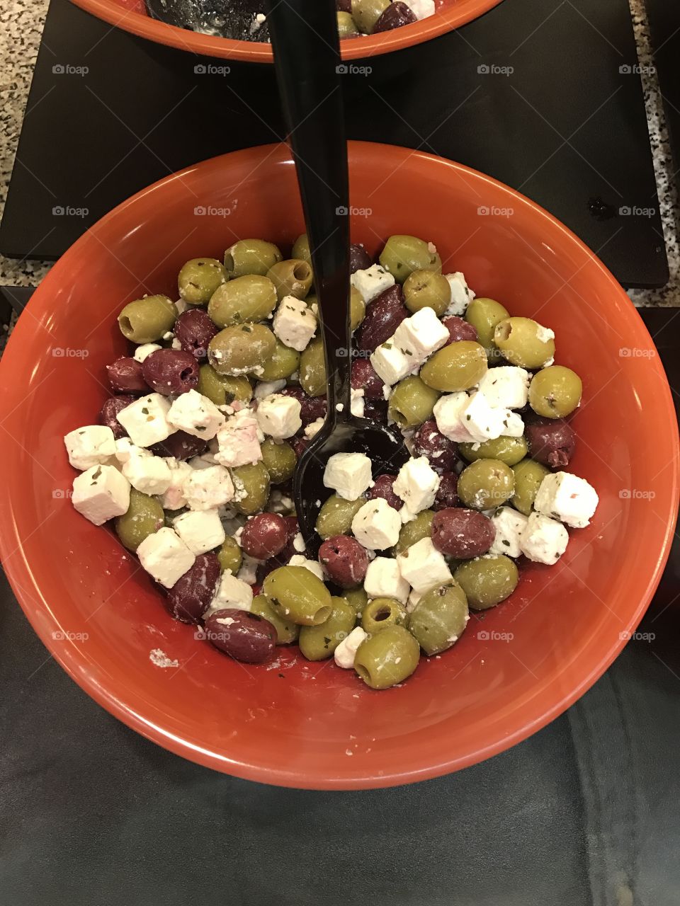 Olives-green-black-feta-cheese