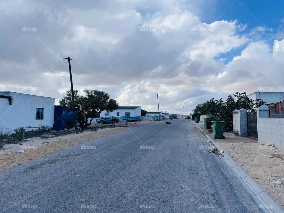 Coastal township. Street view.