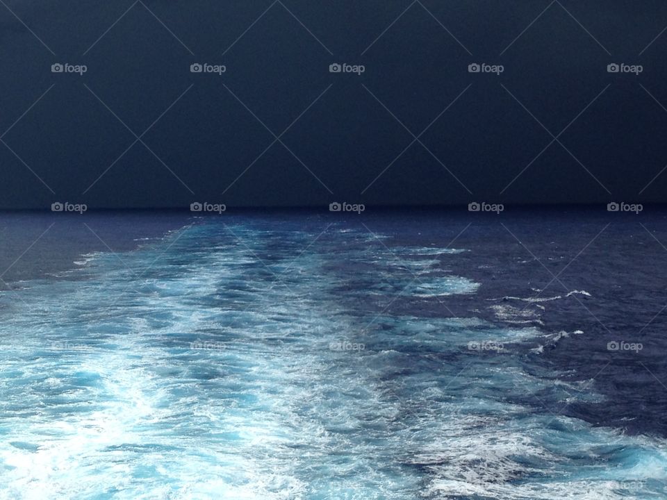 Ship Wake in a Storm