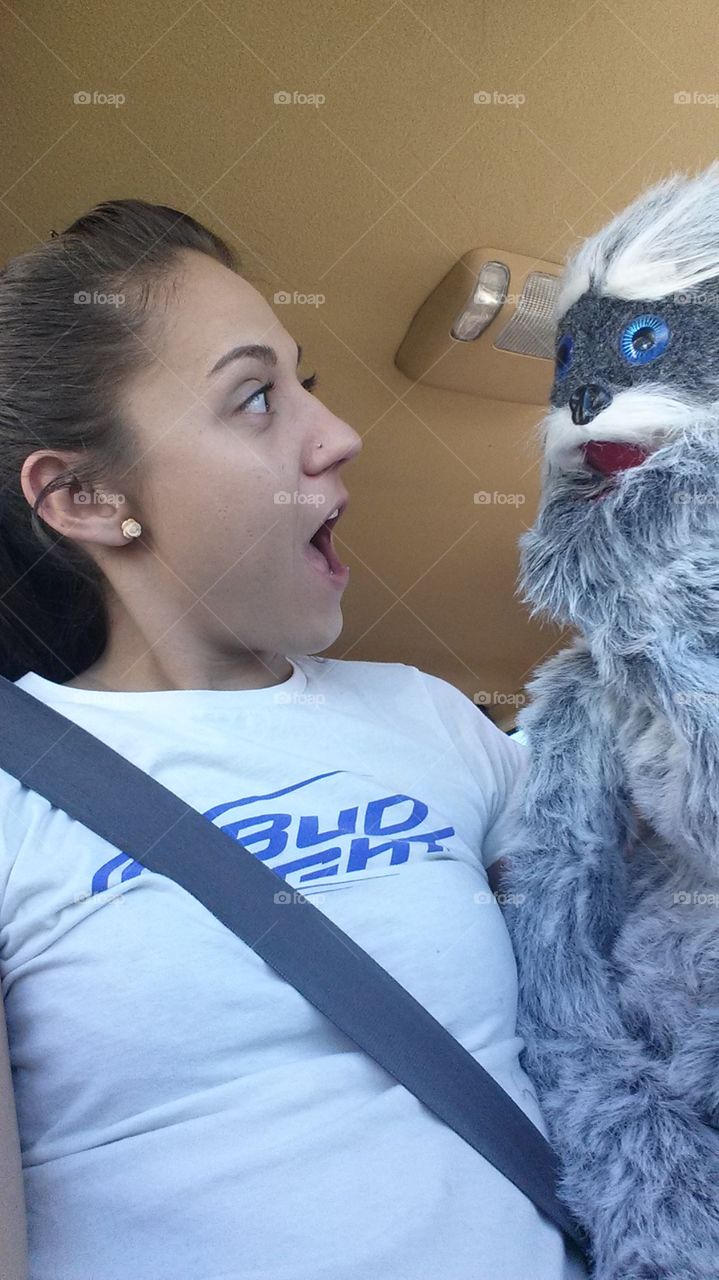 goof ball. being silly with my puppet