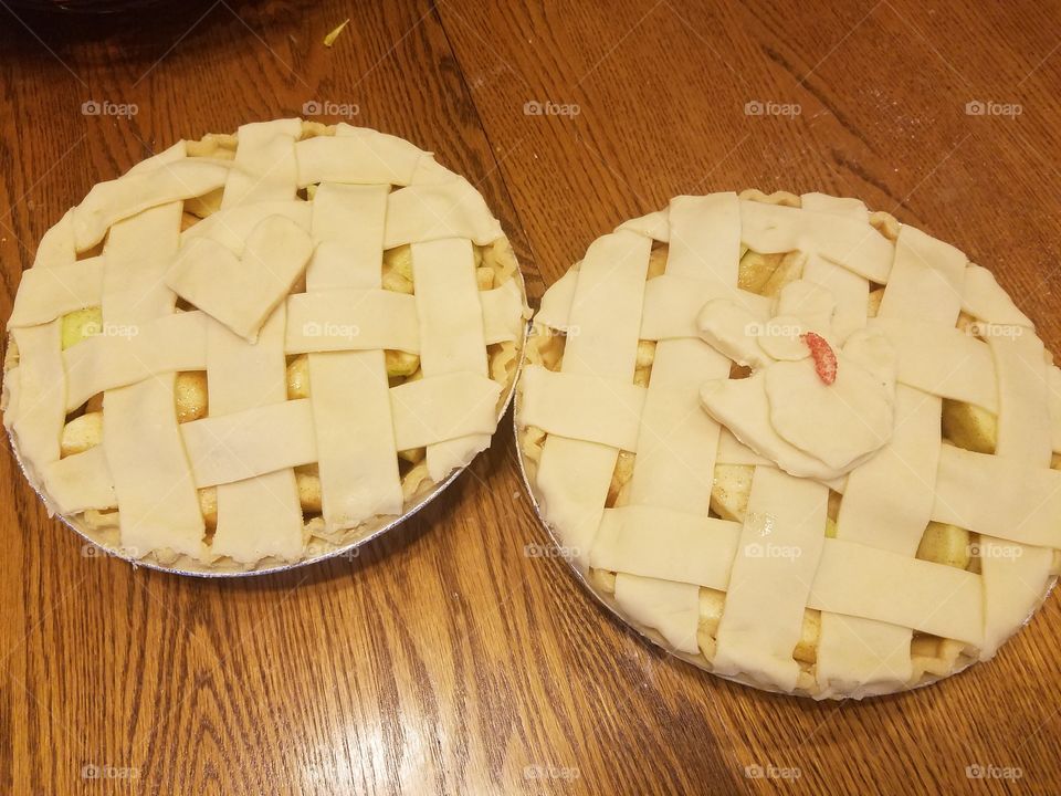Apple pies before being baked