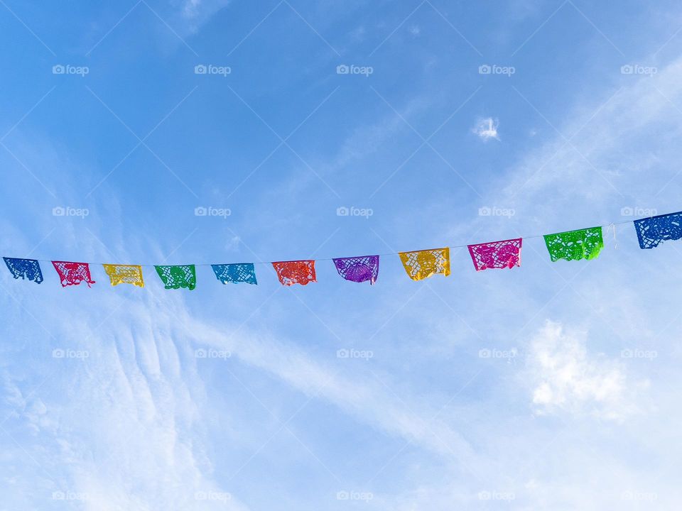 Latino garland for El dia de los muertos in Pilsen in Chicago.