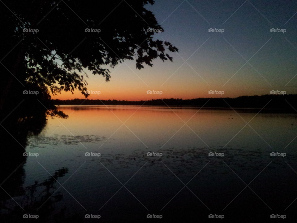 sunset at lake