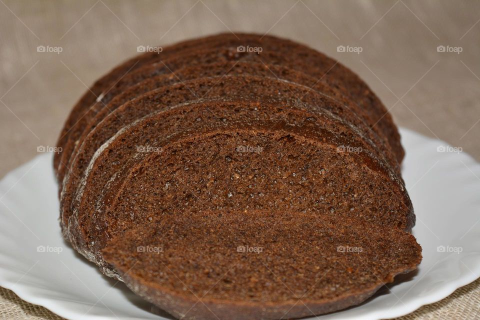 tasty bread on a plate close up