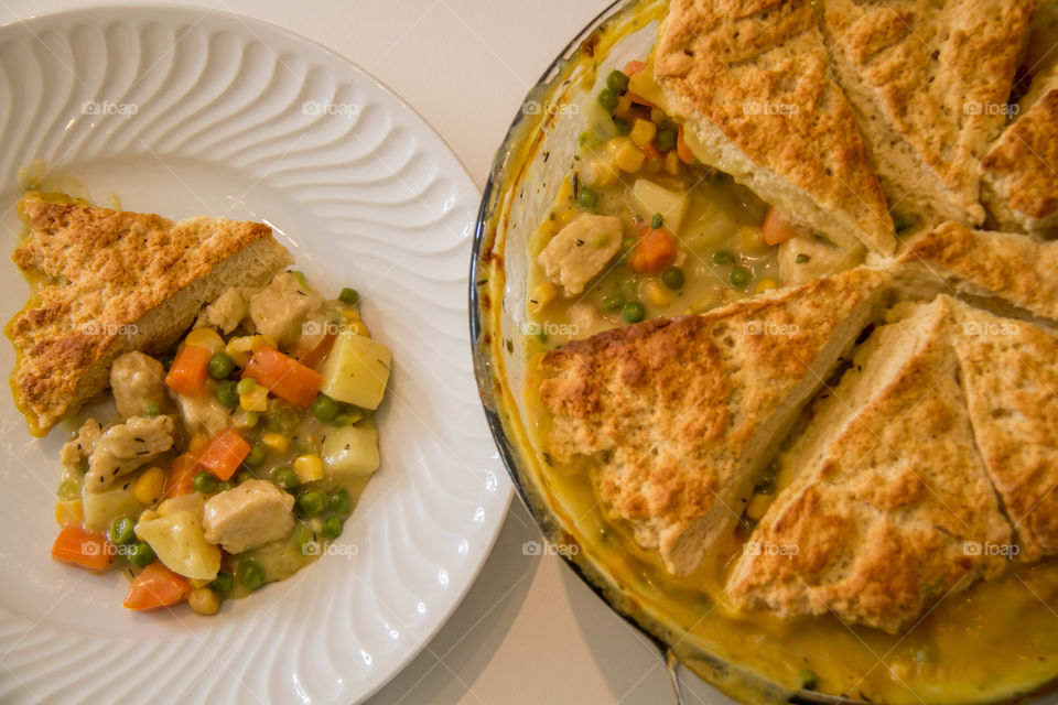 Chicken pot pie; homemade comfort 