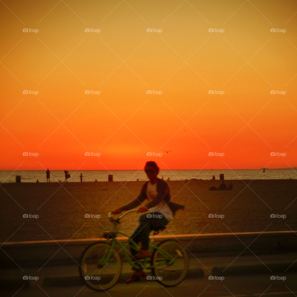 santa monica california usa beach ocean sky by analia