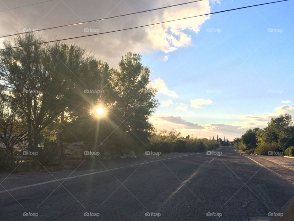 Light shines through