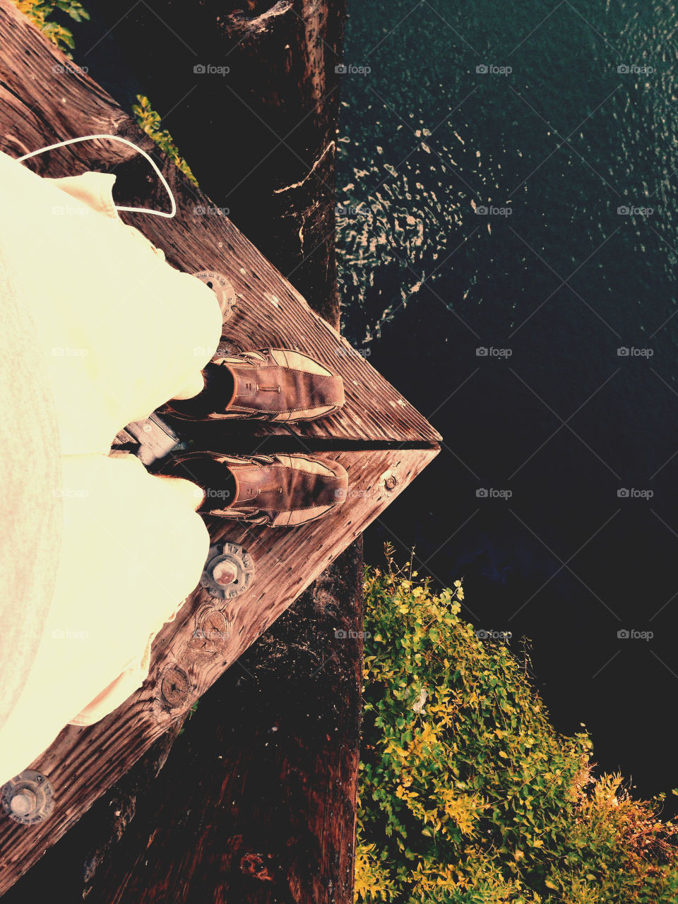 Standing on a corner above river 