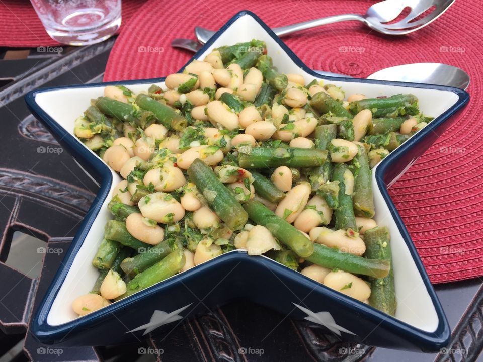 A cool summer bean salad 
