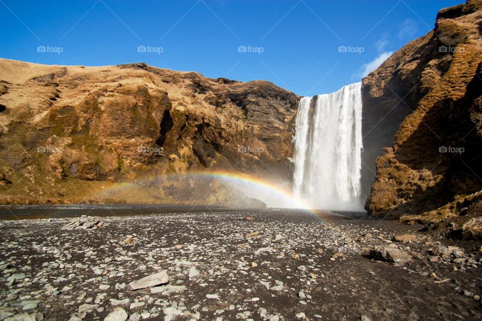 Rainbow at Skogafoss, Iceland