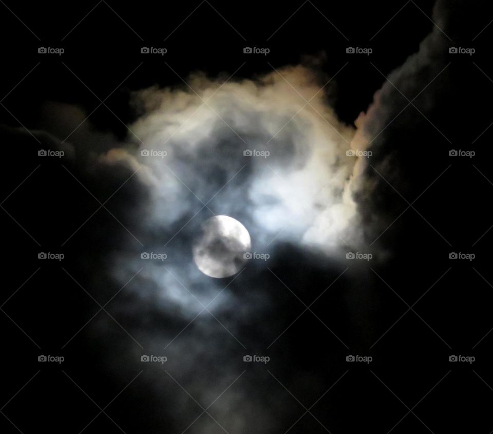 cloudy moon