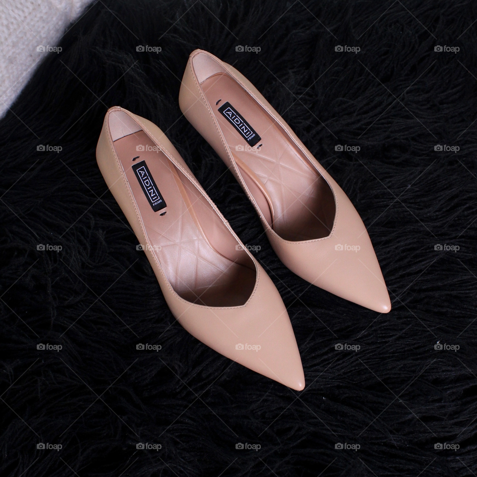 Flat lay of elegant shoes 