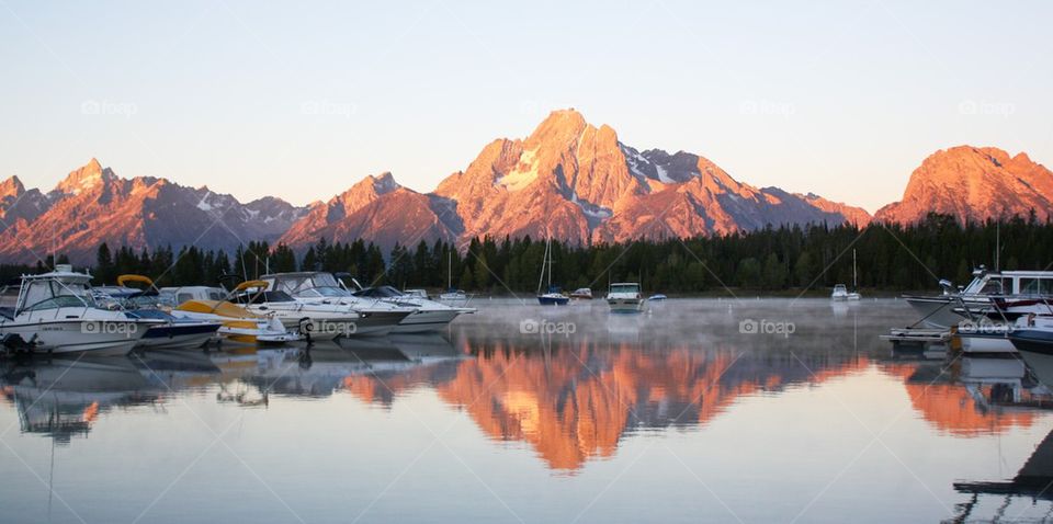 Panorama view of Teton range