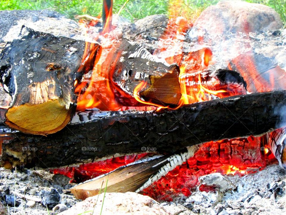 Close-up of camp fire