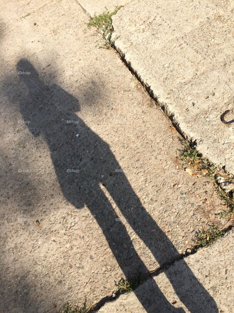 Shadow on the ground of concrete blocks