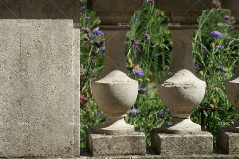 flowers garden stone balustrade by Pahars