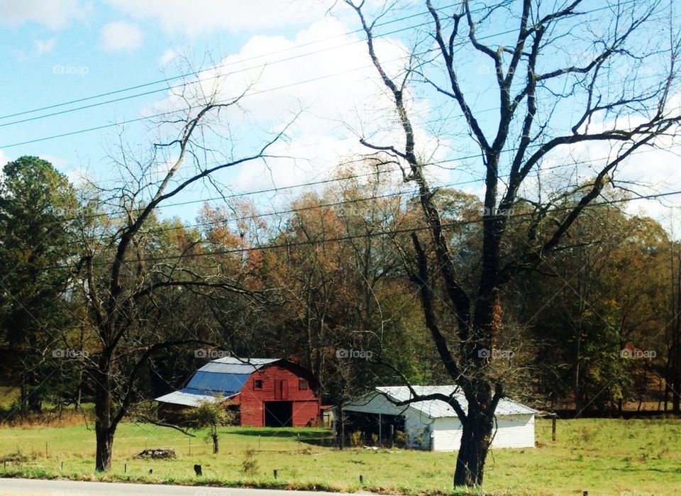 Barn and  pasture