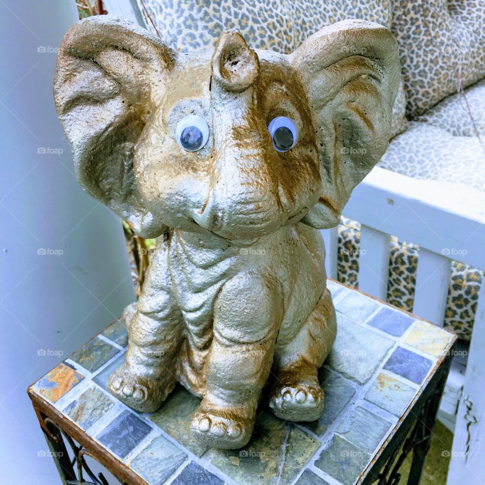 Gold elephant statue