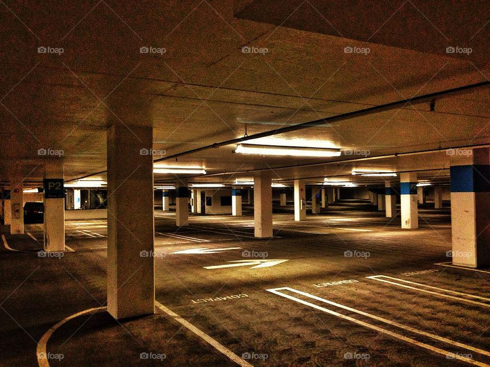 Lonely empty parking garage