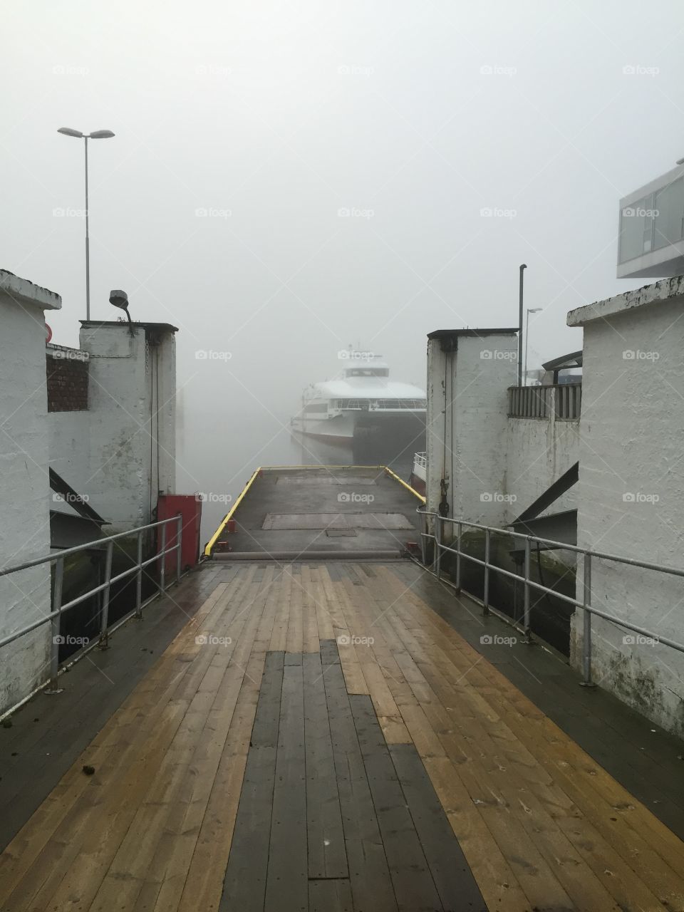 A very foggy day in Tromso, Norway. 