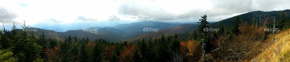 panoramic view Smokey mountains