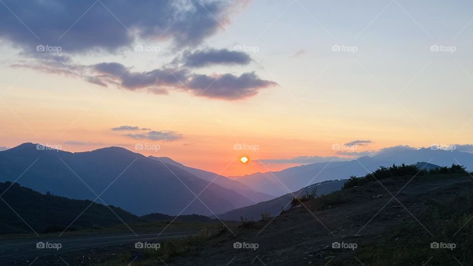 Sunset on the mountains