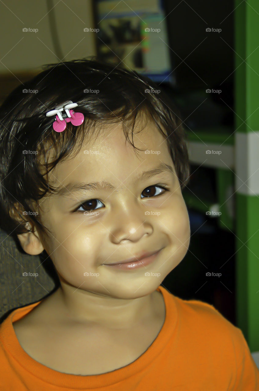 Portrait of Asian boys are smiling happily.