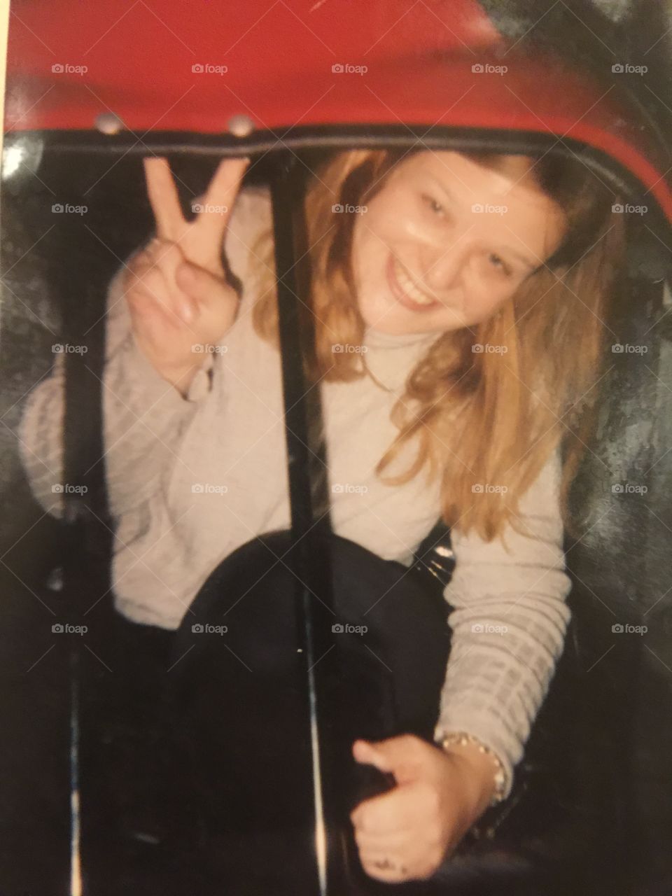 Peace sign happiness silliness