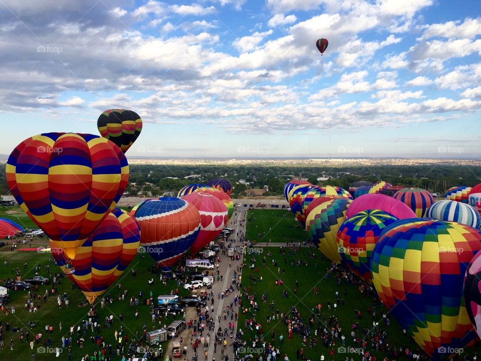 Balloon Fiesta 2015 ABQ. Up in the air, shot of some great colorful balloons!
