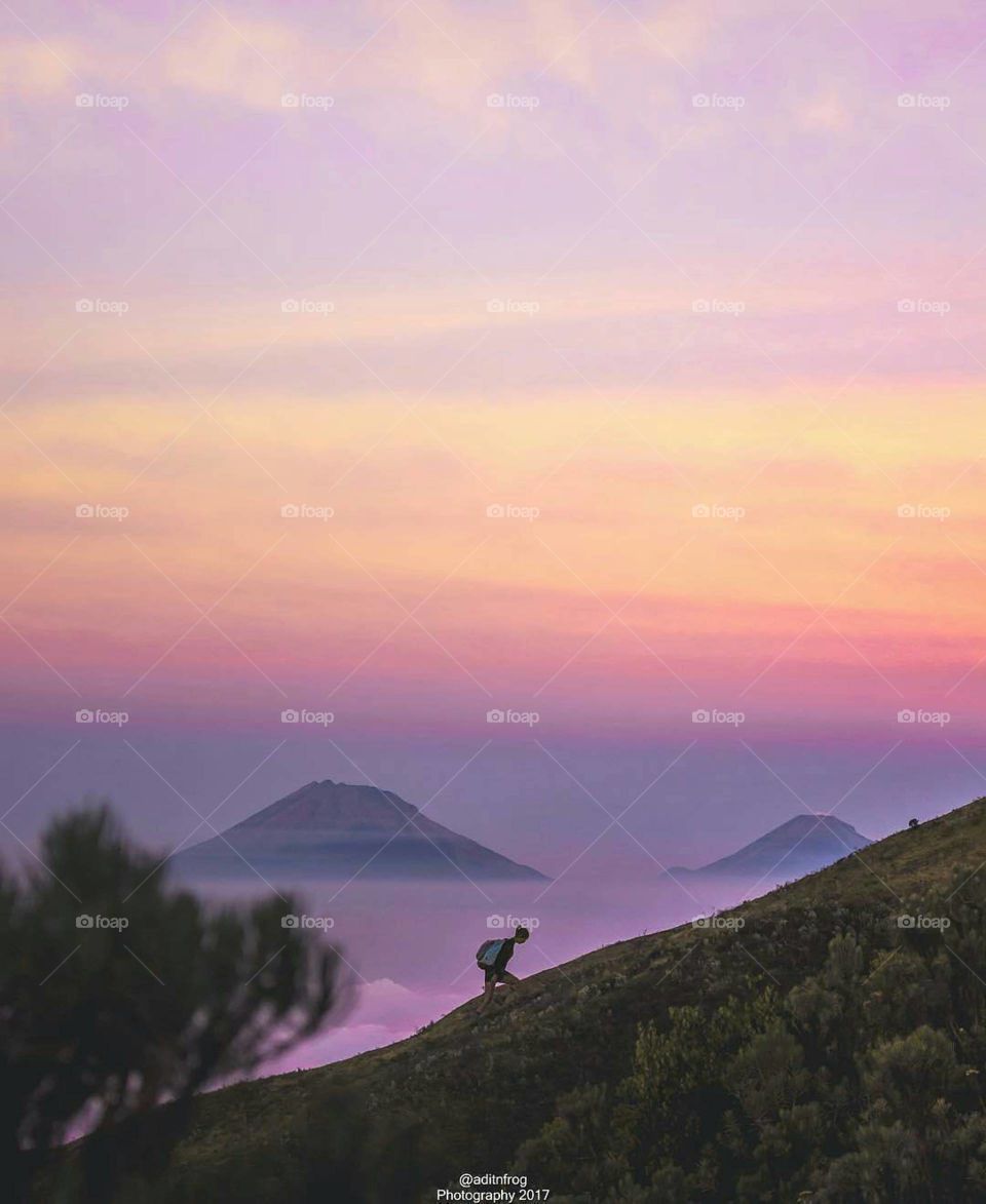 Sky, Mountain, Sunset, No Person, Landscape