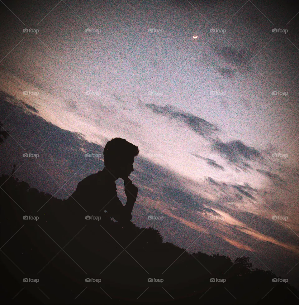 dark photo of man
