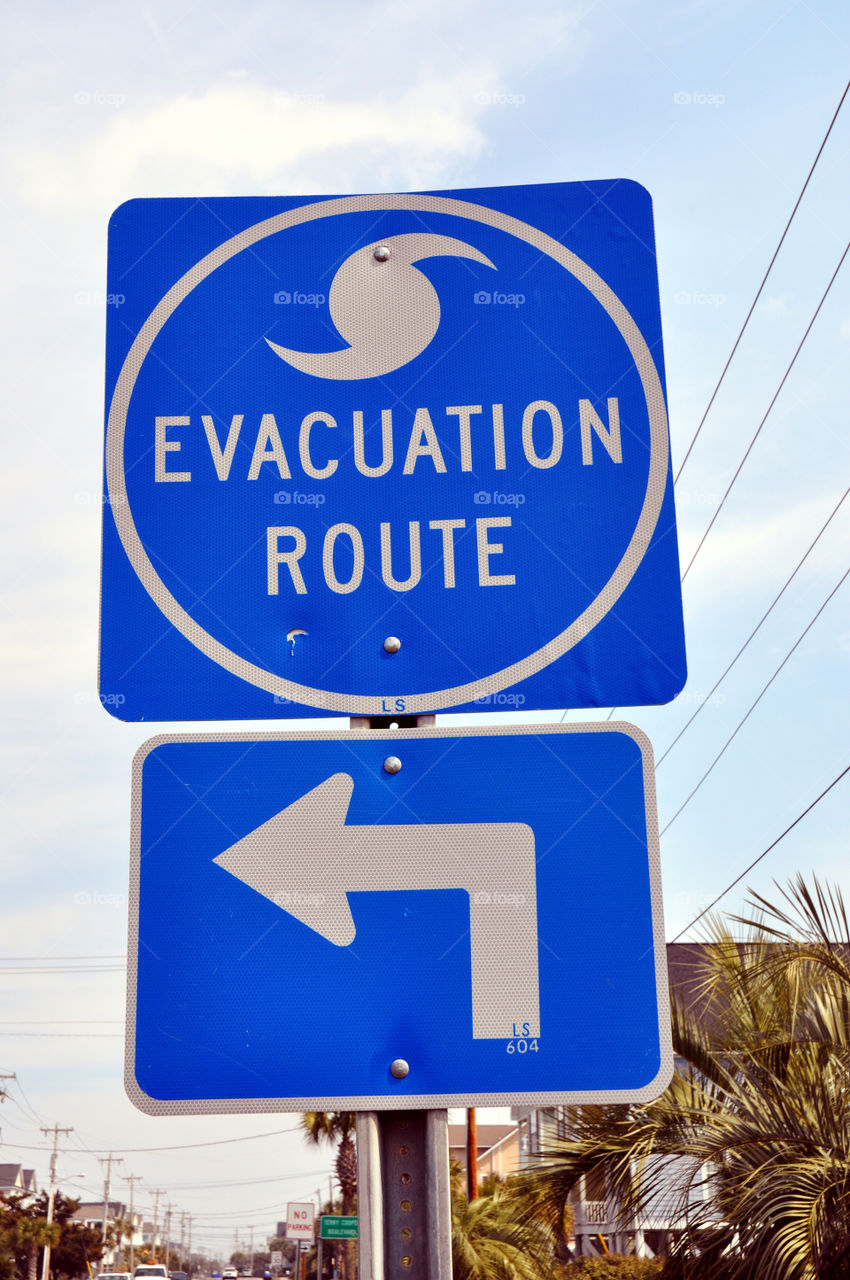 Hurricane evacuation route sign.