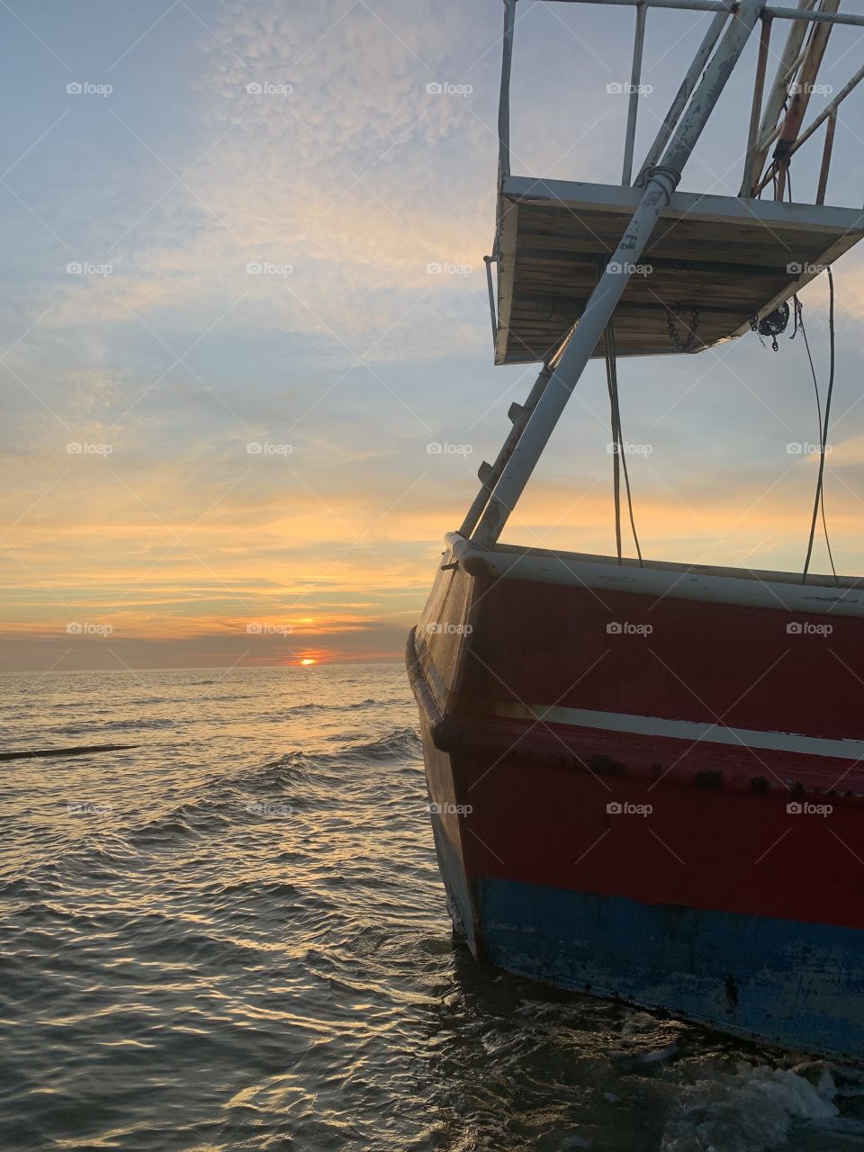 Sunset from rear of ship