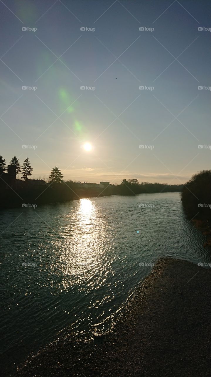 river, sunset, italy, beautiful landscape, natural 2