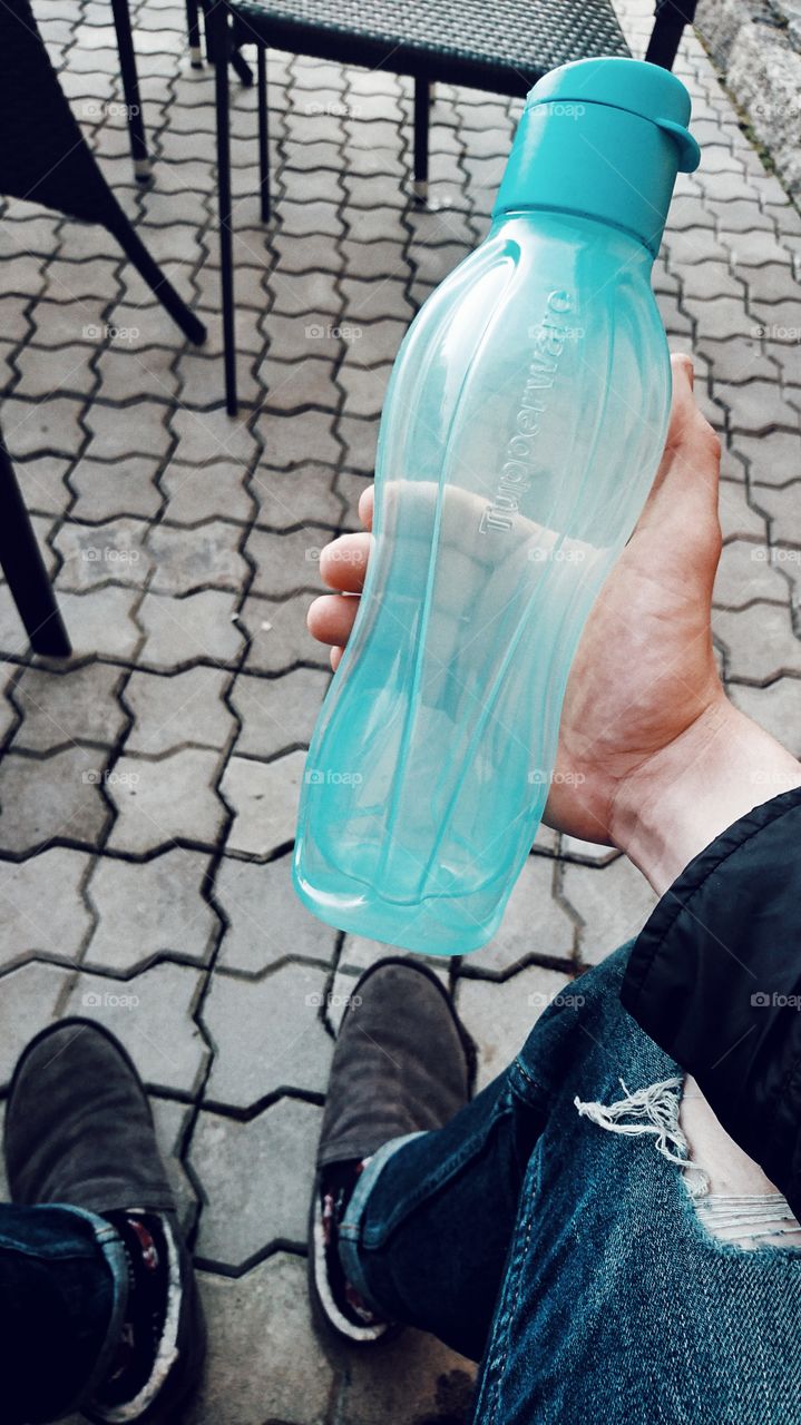 Tuppaware bottle. Simple photo that i took outside.