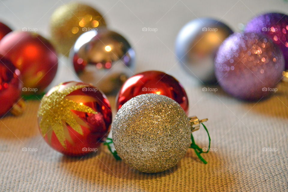 Close-up of christmas ornaments