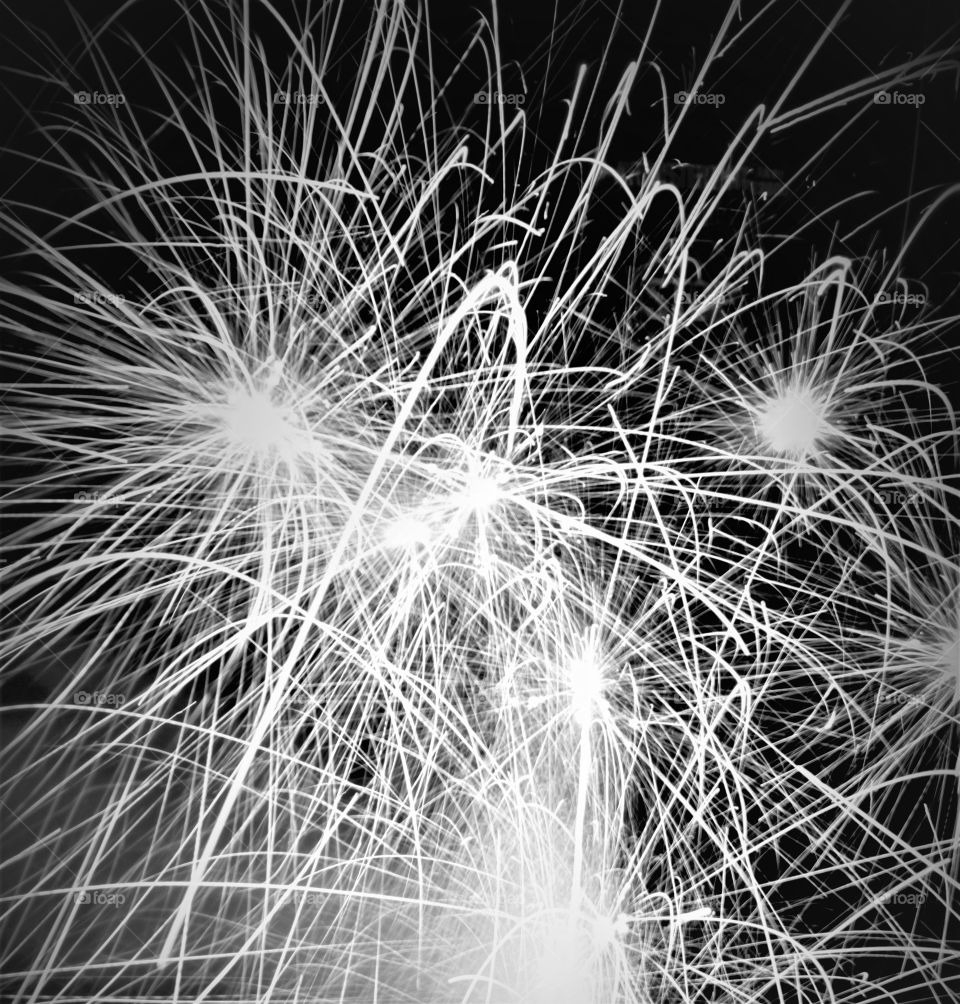 Fireworks black and white 