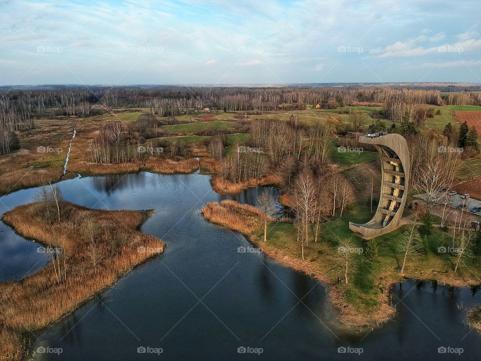 Moon as view tower in my city. The photo was taken with the drone.