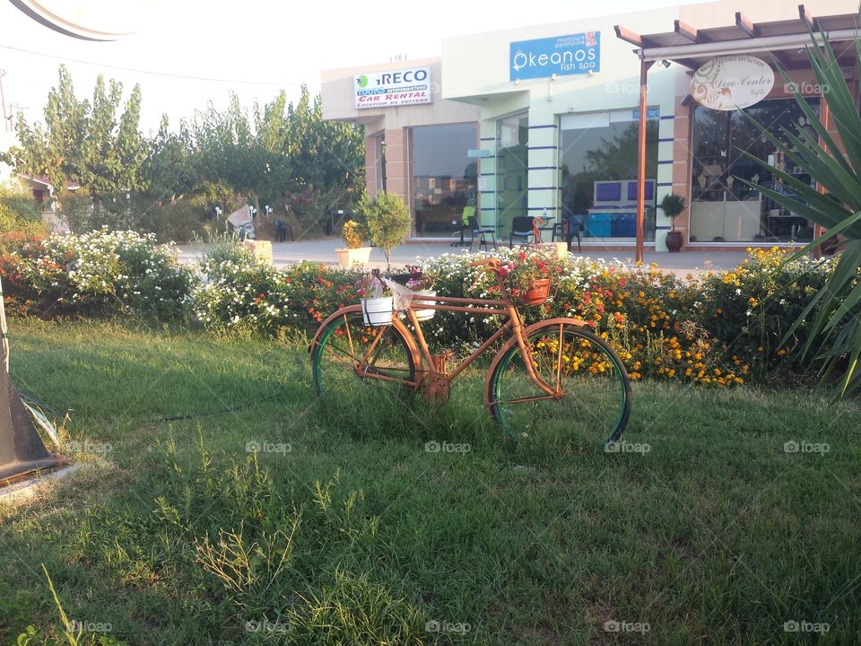 old bike. Vacation in Plantanias Greece