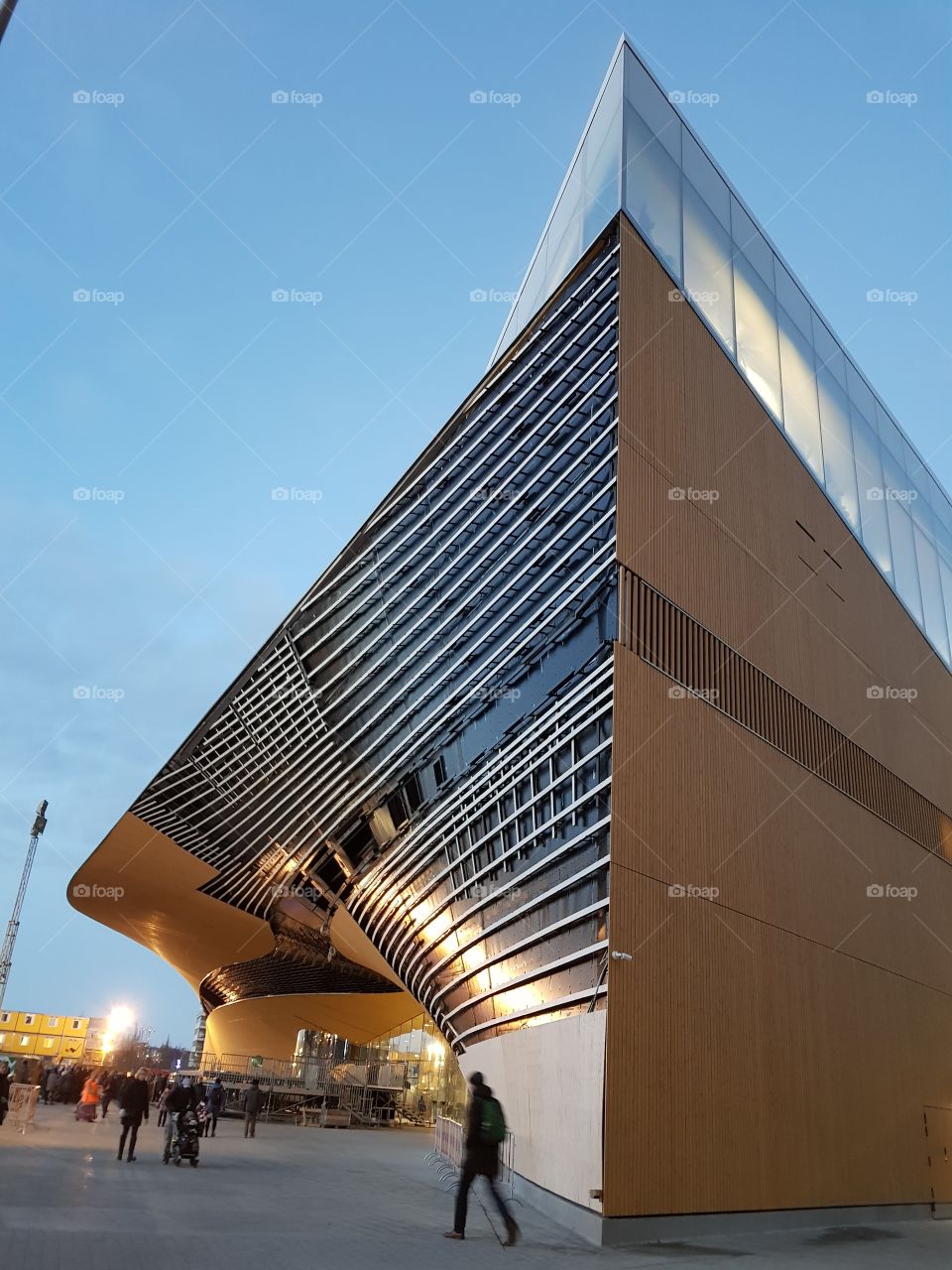 Helsinki, Finland - December 6, 2018: New Central Library Oodi one day after opening on independence day of Finland.