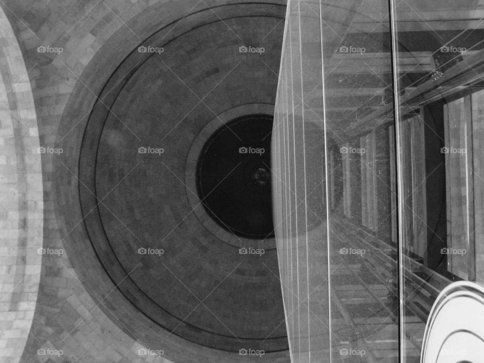 Looking up.. Inside Monument Of Revolution Mexico.