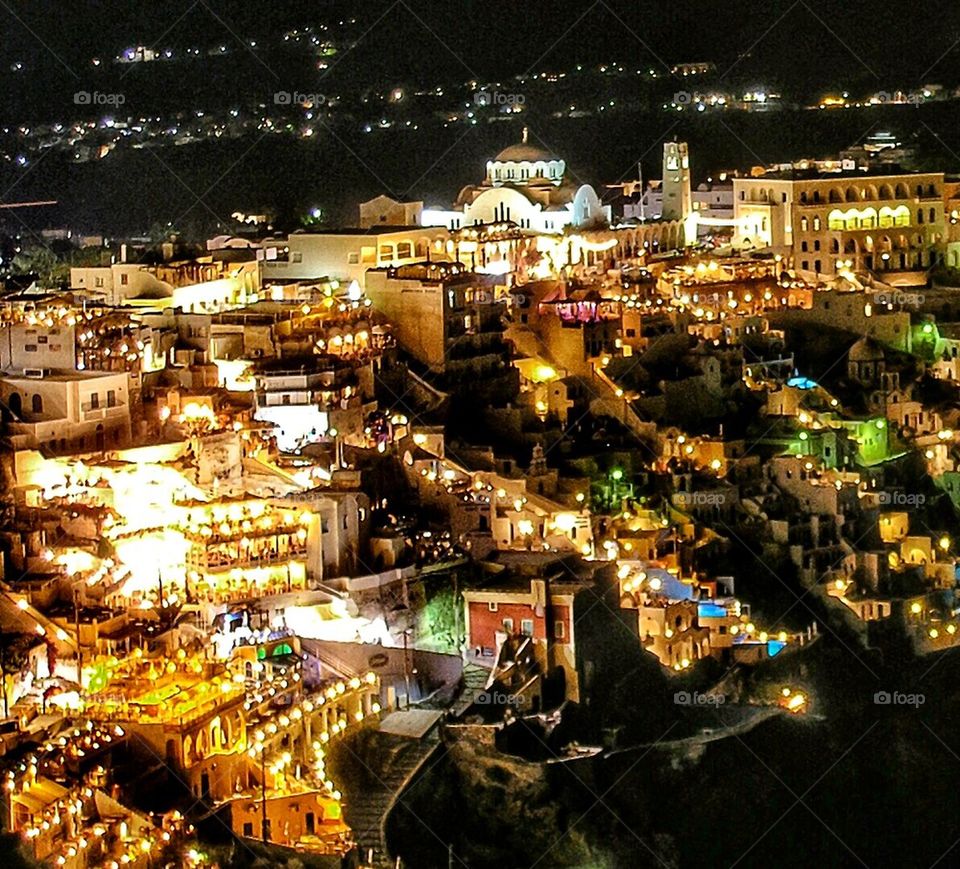 Santorini by night