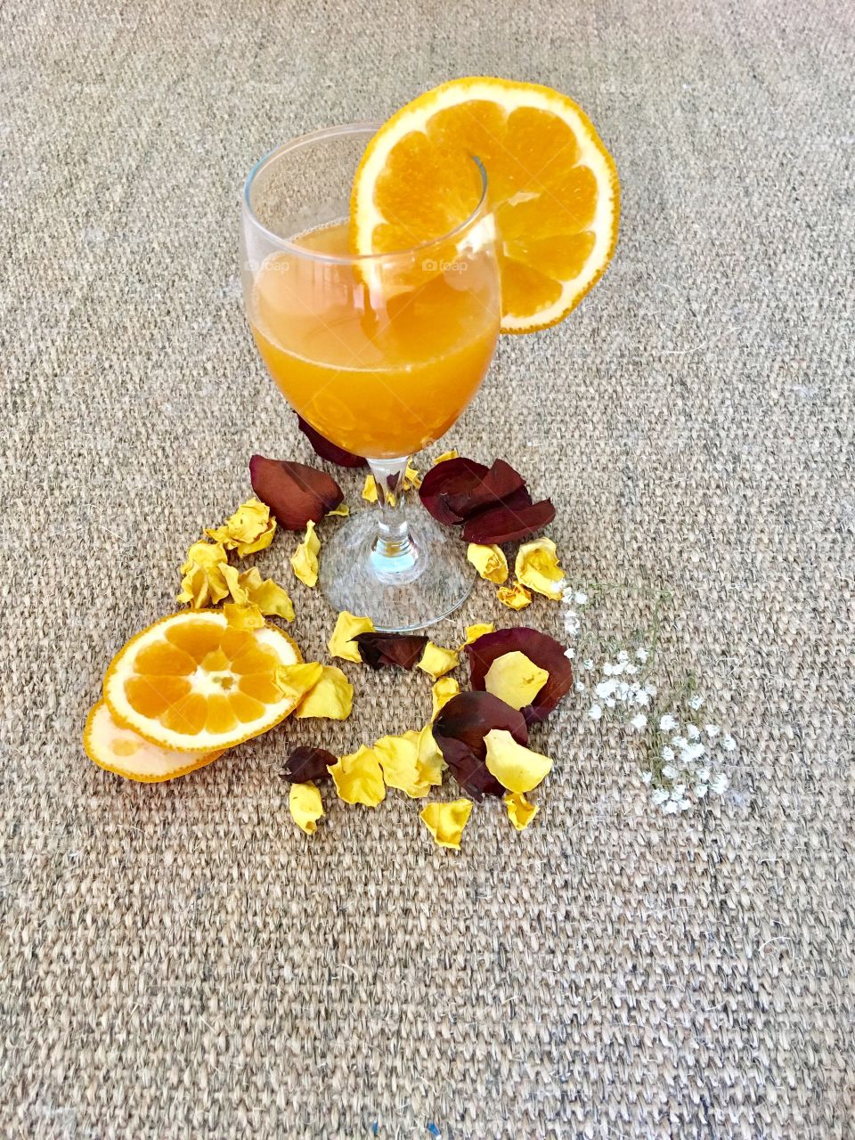 Orange juice and decoration 