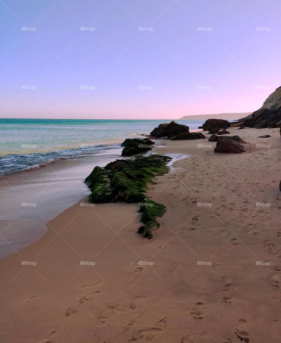 Sunset in a Salema beach