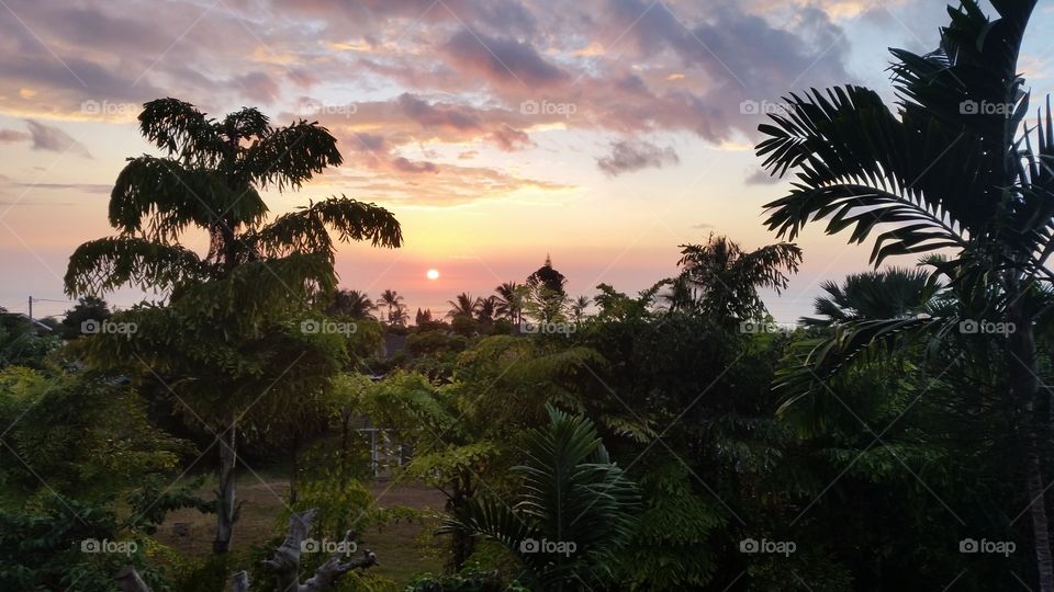 Hawaiian sunset from my patio in Kailua Kona.