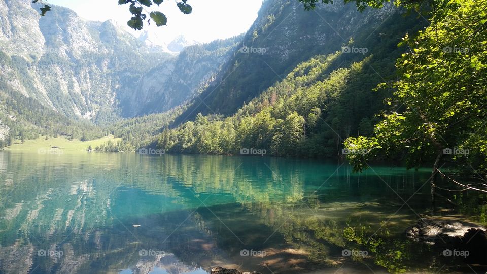beautiful Landscape in Bavaria near Königssee; this lake is called Obersee and it shows the whole beauty of Bavaria and it's great alps