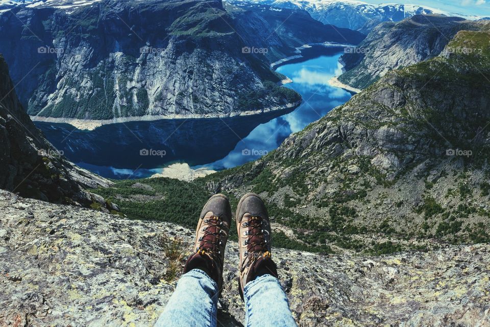 Hiking boots at Trolltunga 